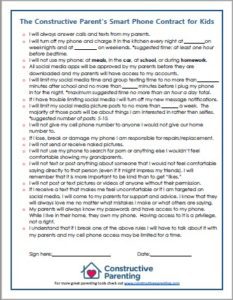The Constructive Parent’s Smart Phone Contract for Kids